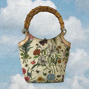 GUCCI Flora Bamboo Top Handle Bag | Richard Ginori